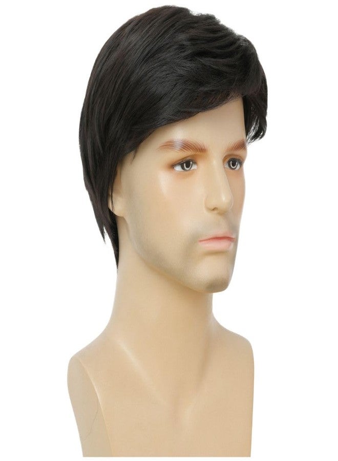 Dai Cloud Short Black Wigs for Men Layered Fluffy Natural Synthetic Hair Male Wig Daily and Halloween Wig - Image 5